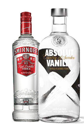 Absolute and Smirnoff Vodka