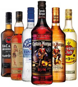 Selection of popular rums