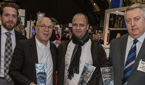 NRB Top 50 special achievement winners (from left to right): Marcello & Carlo Distefano, San Carlo Group; Simon Rogan, L’Enclume and Stephen Miles, Radisson Blu Edwardian Manchester