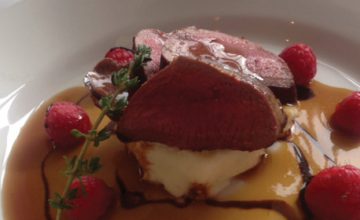 Loin Of Wild Highland Venison with Warmed Angus Balsamic Raspberries