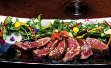 Wild Venison Carpaccio with Pickled Ginger & Greens