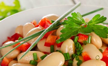 Roasted Pepper, Olive & Cannellini Bean Salad with Homepride Tomato & Basil Dressing