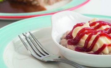 Christmas Turkey & Champ Pie with Cranberry & Apple Sauce