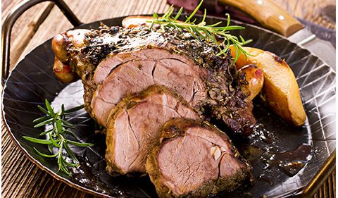 Roasted Leg of Lamb, with Rosemary and Parsnips