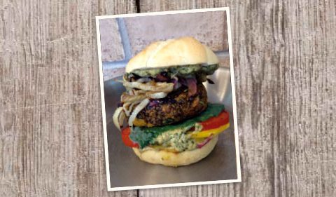 Grilled Pumpkin & Black Bean Burger