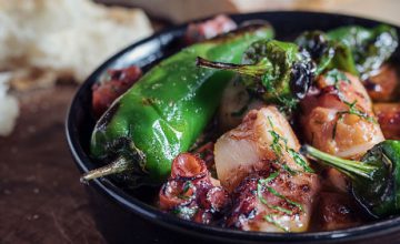 Chargrilled Octopus with Padron Pepper & Chorizo