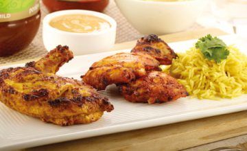 Tandoori & Tikka Combo, Pilau Rice, Poppadom Pieces & Chutney Dip