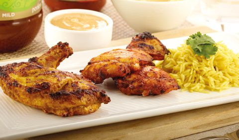 Tandoori & Tikka Combo, Pilau Rice, Poppadom Pieces & Chutney Dip