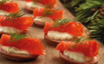 Beetroot Blinis with Smoked Salmon