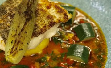 Pan Fried Cod with Bouillabaisse