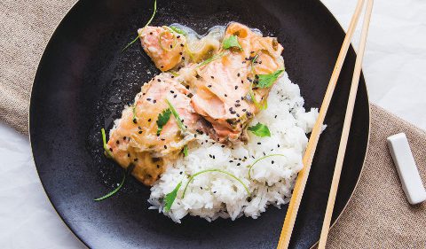 Steamed salmon in ginger and spring onion sauce - Take Stock Magazine