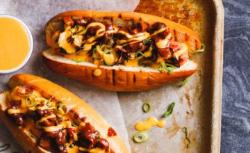 Nacho Hot Dog with Bean Chilli