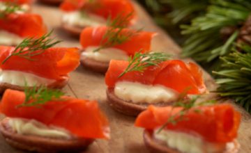 Beetroot Blinis with Smoked Salmon