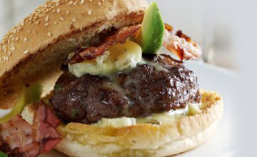 Best-ever Burger with Pancetta, Avocado & Blue Cheese Butter
