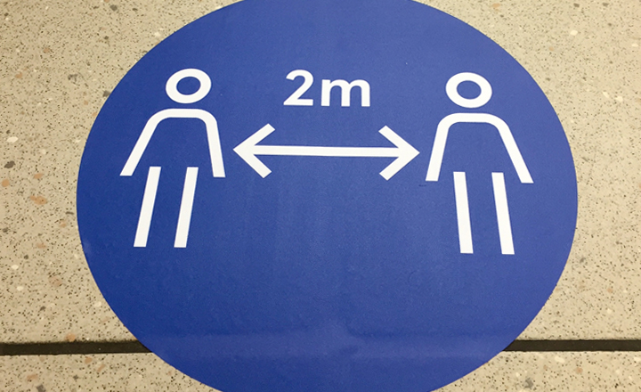 2M social distance floor sticker