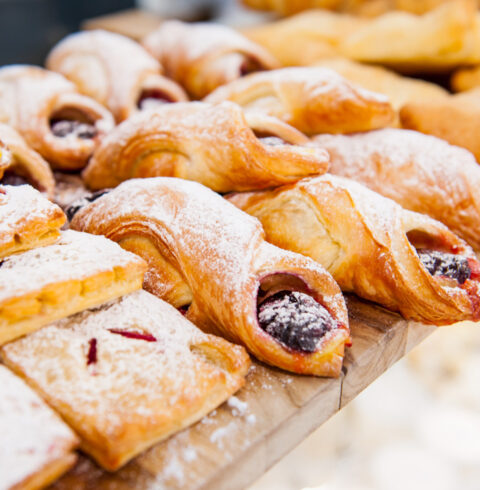 Pastries on a table