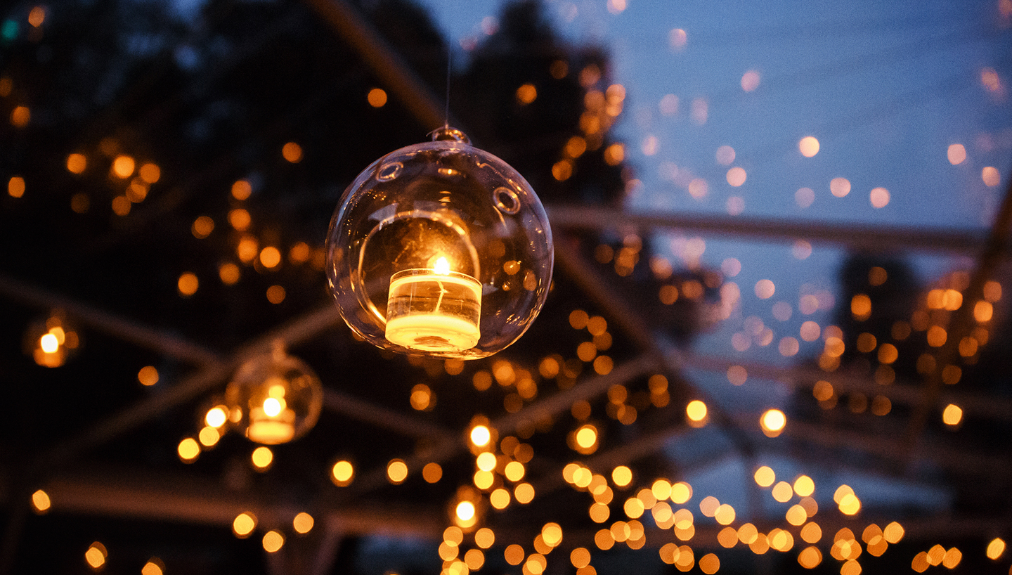 Candle lights outside