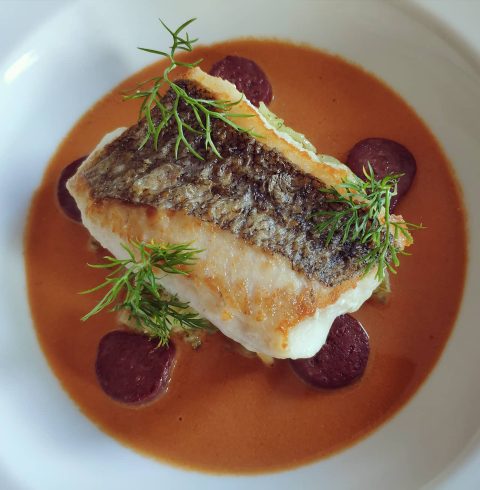 Hake recipe on a plate