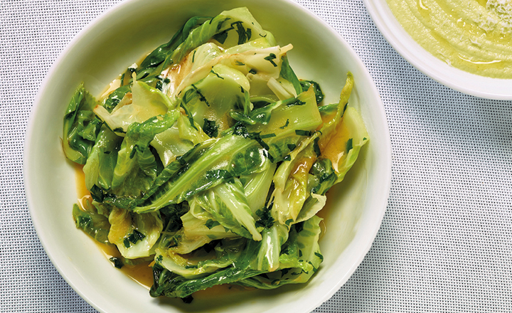 Braised cauliflower leaves