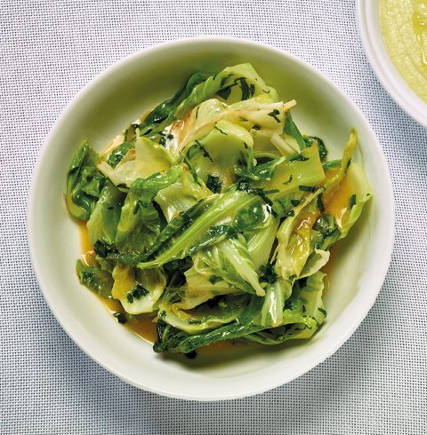 Braised cauliflower leaves