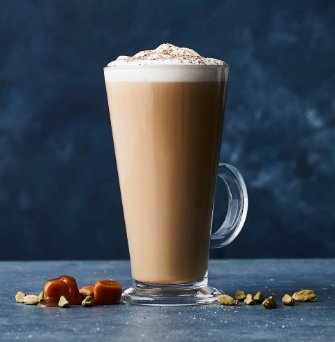 Cardamom and caramel latte