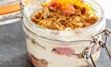 Rhubarb Fool with Ginger Crunch