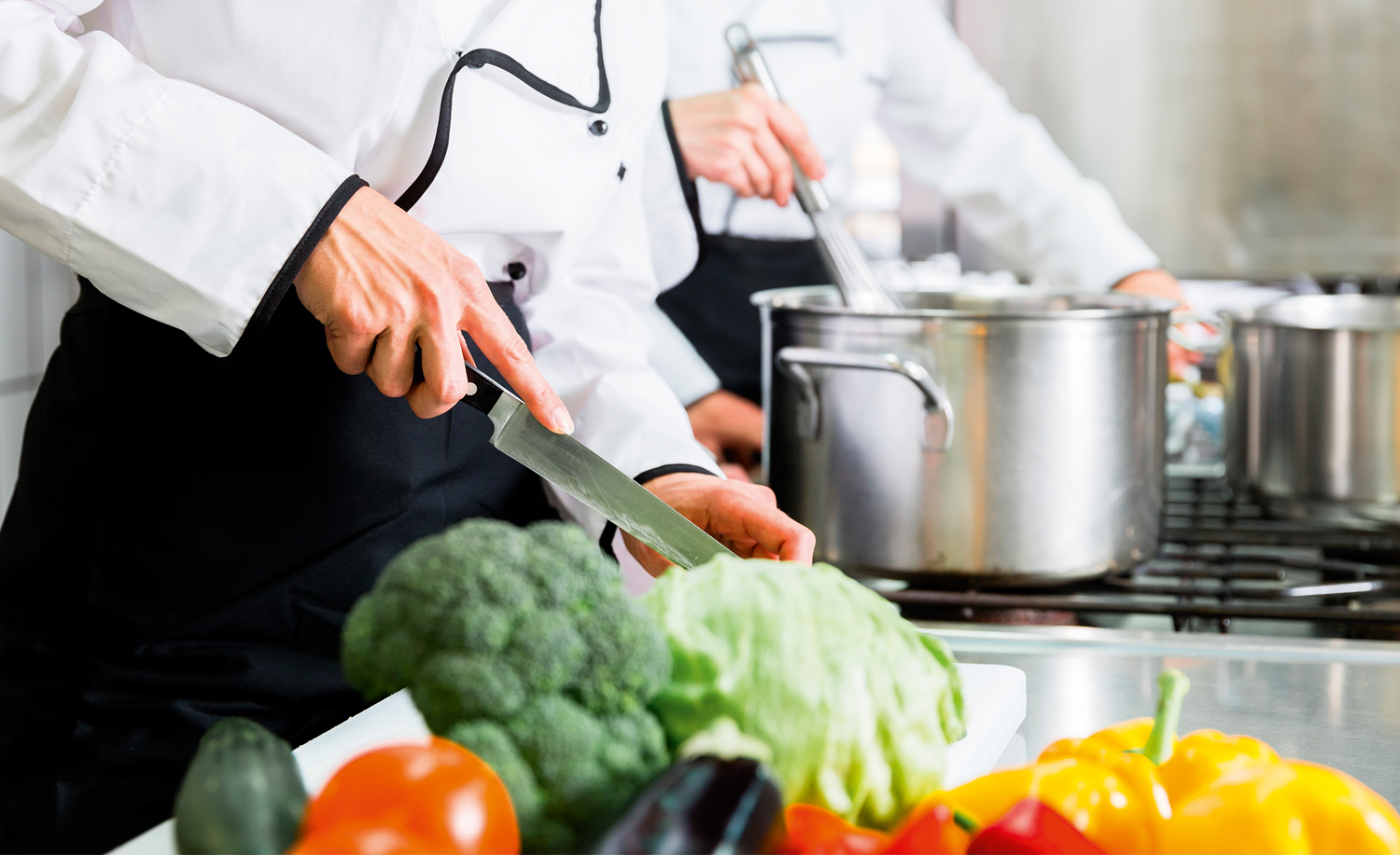 Caterer preparing food