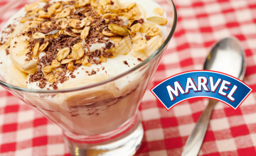 Banana and Granola Yoghurt Pot with Honey Chocolate Shavings