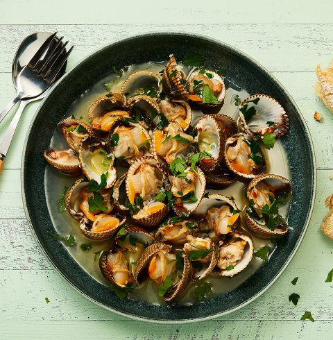 Clams with garlic and herb butter recipe