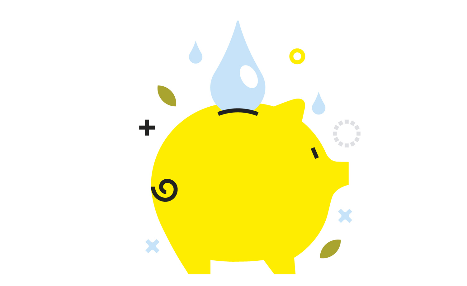 Illustrated piggy bank