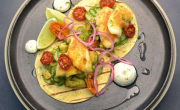 Lemon Sole Tacos with Citrus Mayonnaise and Pickled Onions