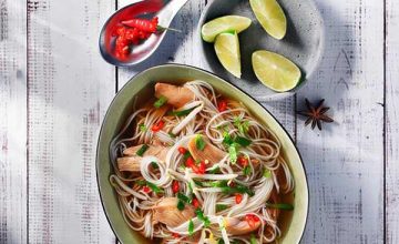 Vietnamese Style Chicken and Rice Noodle Soup