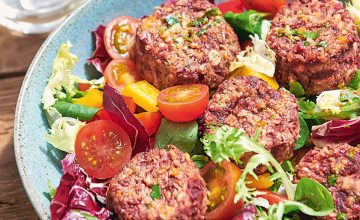 Beetroot Falafel with Moroccan Salad Pot