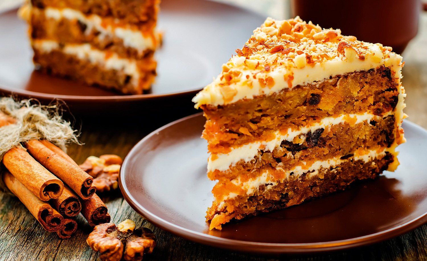 Slice of carrot cake