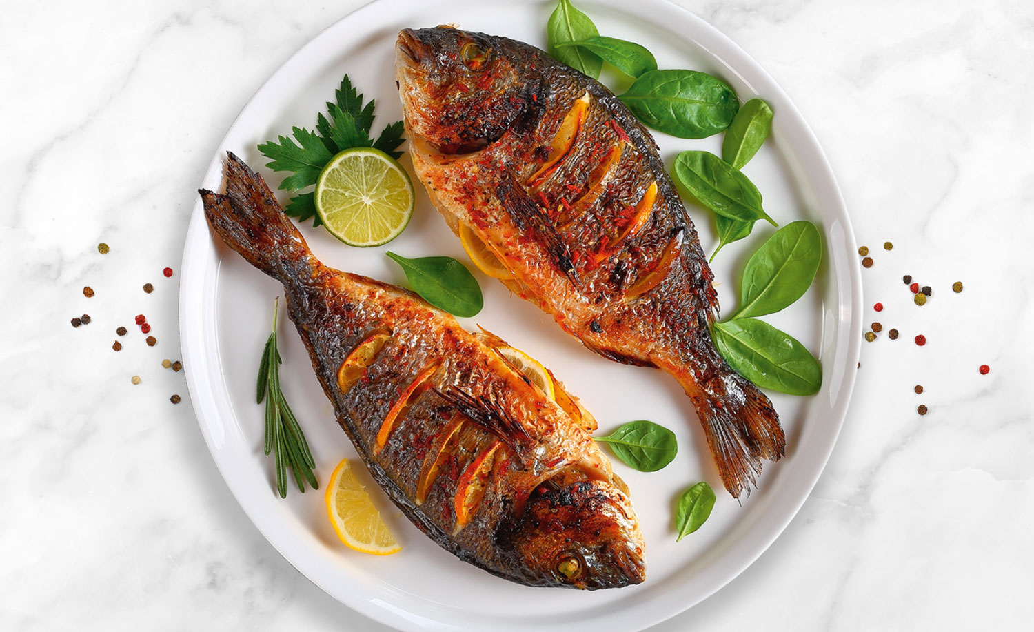 Whole barbecued fish