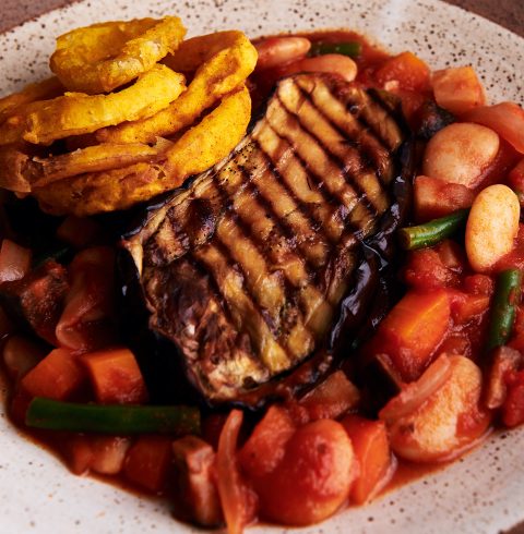 Aubergine and butterbean stew