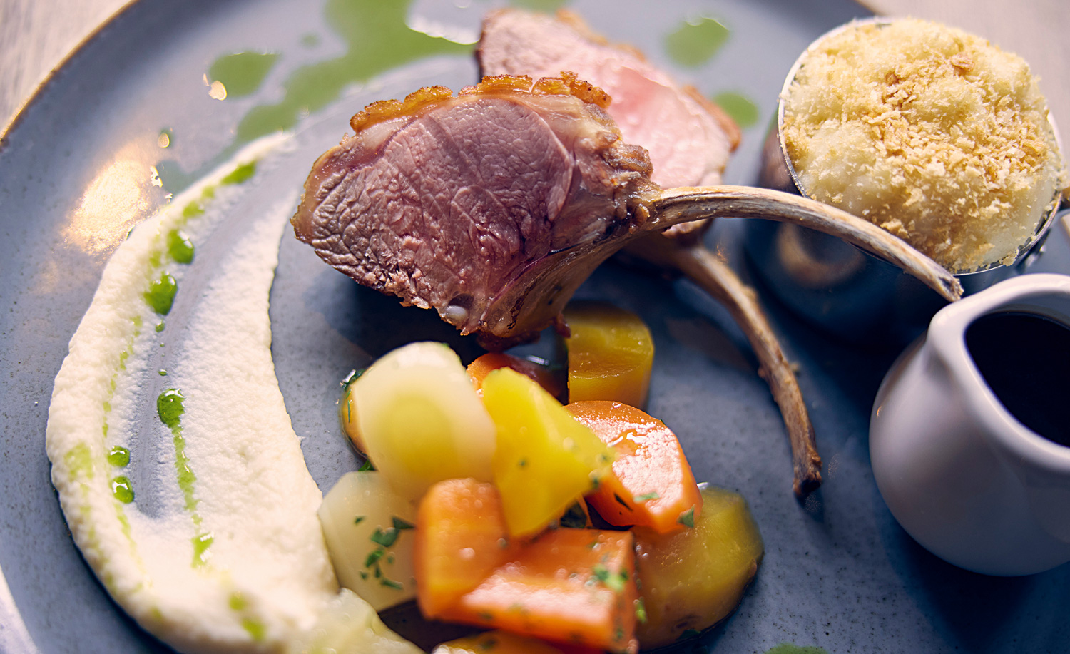 Lamb chops with vegetables from The Bear Hotel, Wales