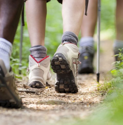 People's legs walking