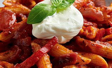 Sweet Pepper, Tomato and Pepperoni Pasta