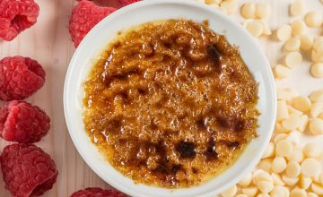 Raspberry and White Chocolate Crème Brûlée