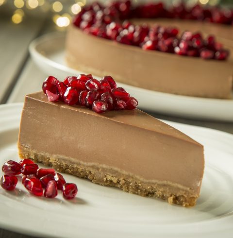 Dark Chocolate and Pomegranate Cheesecake Panna Cotta