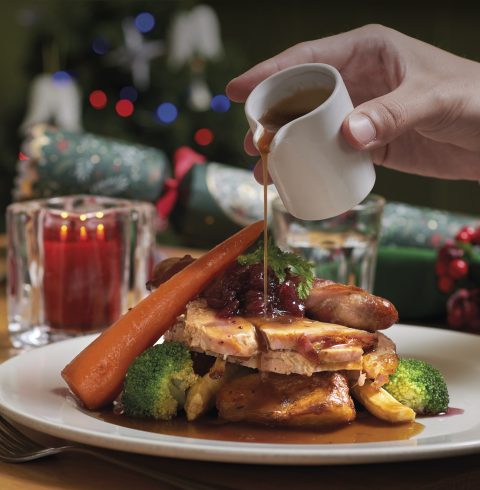 Bacon-wrapped Turkey Breast with Stuffing