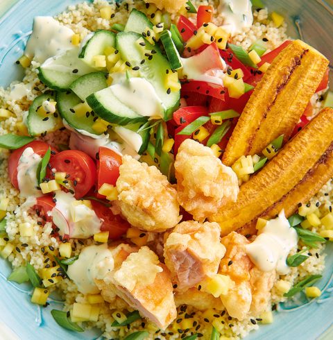 Tempura Salmon Poke Bowl