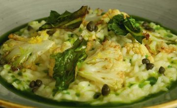 Roasted Cauliflower, Caper and Lemon Risotto