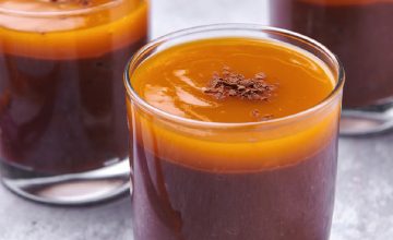 Chocolate Custard Pot with Mango and Coconut