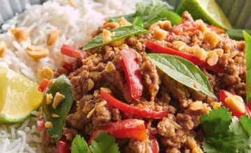 Pad Krapao Beef with Peanuts